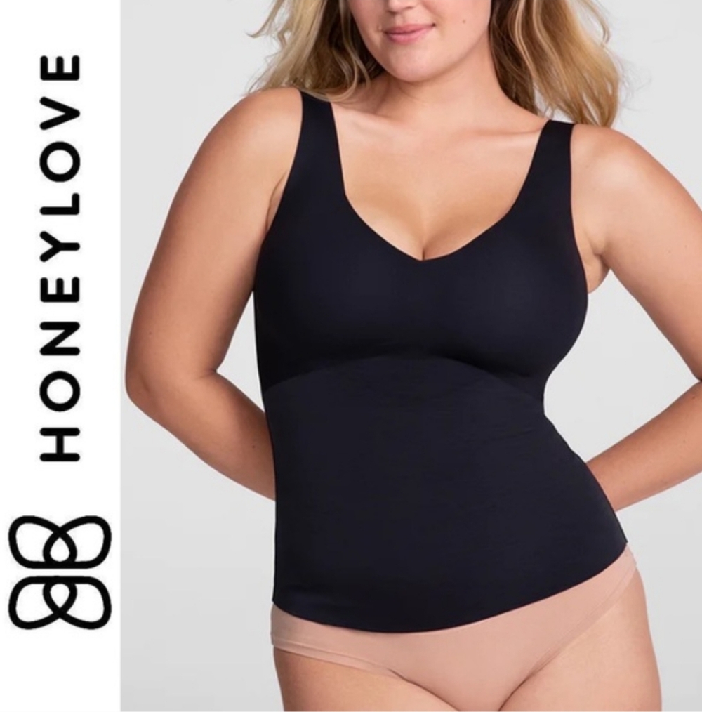Honey Love Lift Support Tank Top Shapewear Medium 64% Spandex